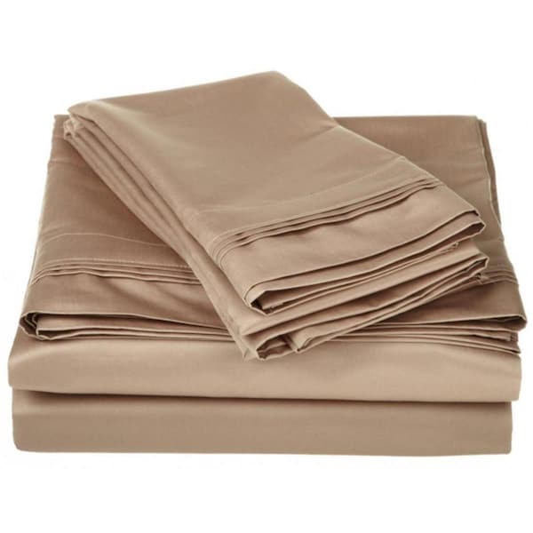 Impressions By Luxor Treasures Egyptian Cotton 1500 Thread Count Solid Sheet Set Full-Taupe 1500FLSH SLTP - main